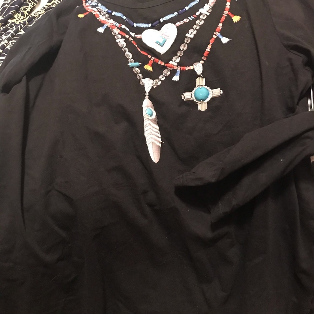 Coldwater Creek embellished black tee